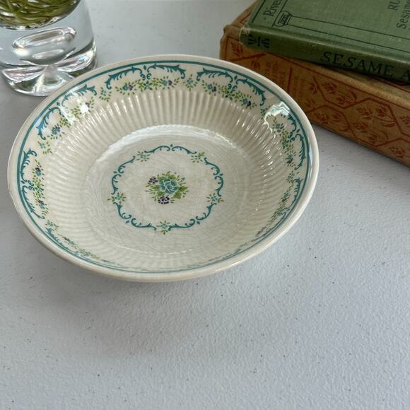 Claridge Tradition Ironstone Japan Bowl Blue Purple Flowers Dinnerware - Picture 1 of 7